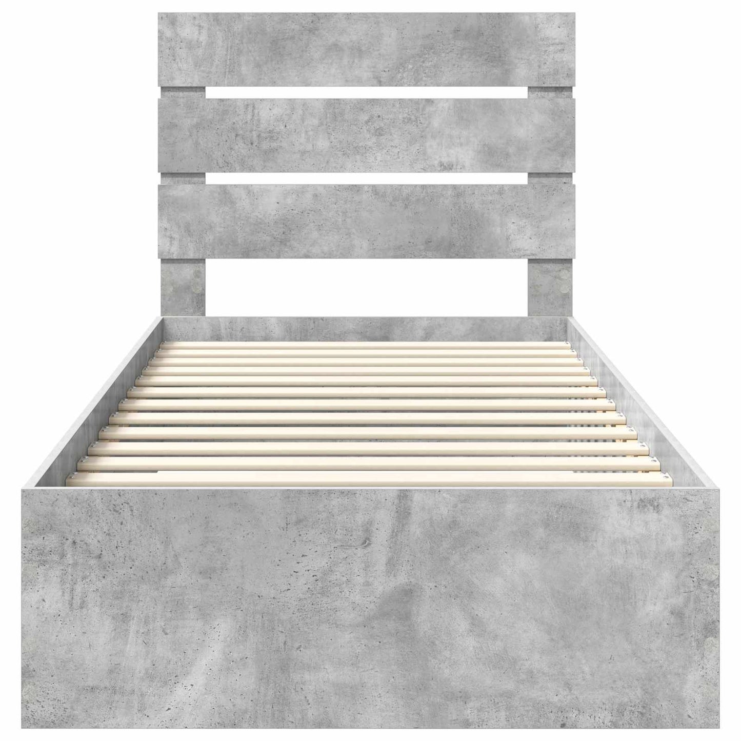 vidaXL Bettrahmen Beton Grau und Silber 70 x 190 cm Holzwerkstoff
