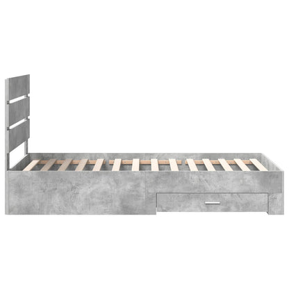 vidaXL Bettrahmen Beton Grau und Silber 70 x 190 cm Holzwerkstoff