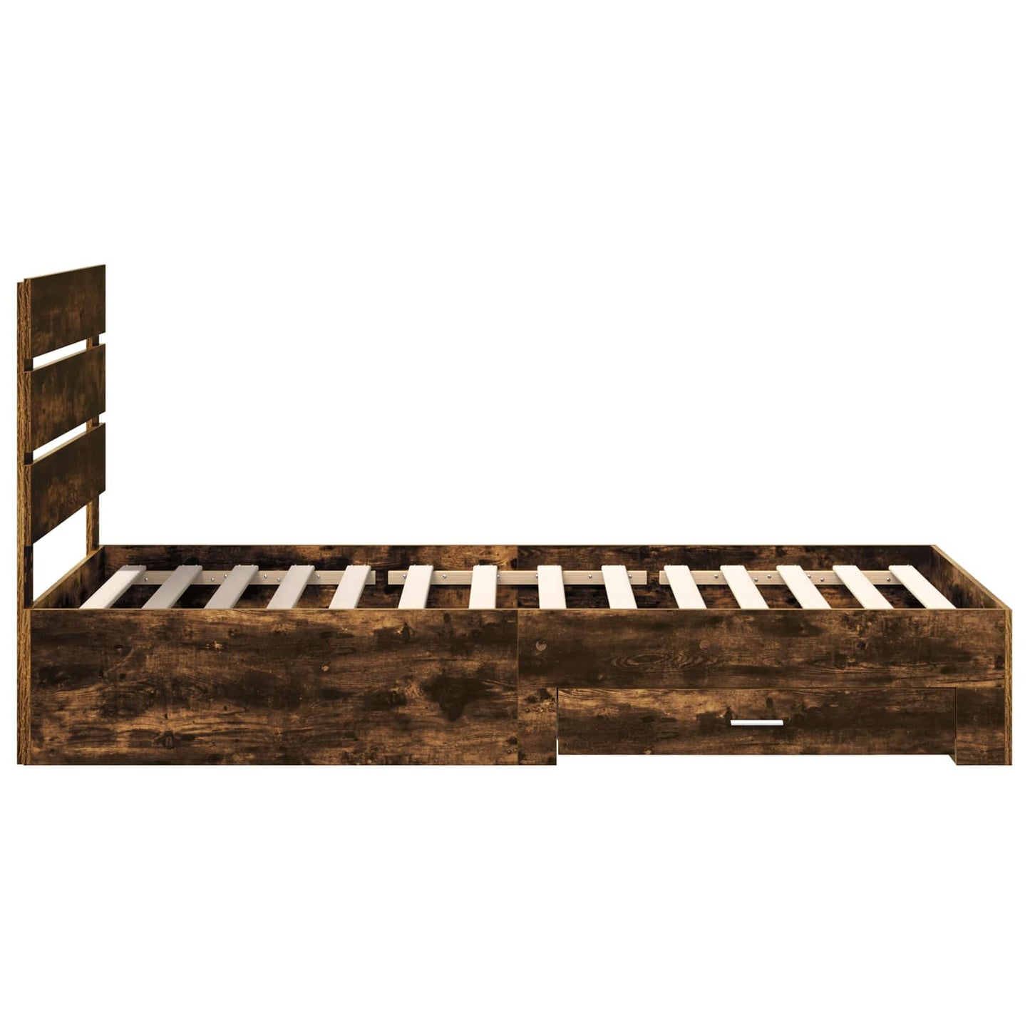 vidaXL Bettrahmen Rauchige Eiche und Silber 75 x 190 cm Holzwerkstoff