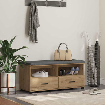 Flurbank mit Kissen mit Regal Artisan-Eiche 100 x 38 x 46 cm