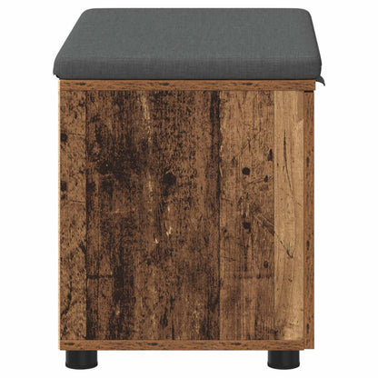 Flurbank mit Kissen mit Regal mit Tür Altholz 60 x 38 x 46 cm