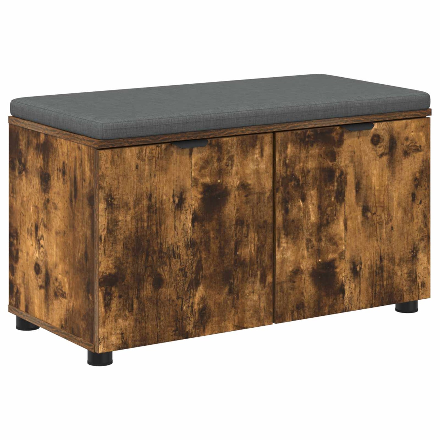 Flurbank mit Kissen mit Regal Geräucherte Eiche 80 x 38 x 46 cm