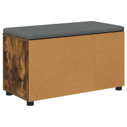Flurbank mit Kissen mit Regal Geräucherte Eiche 80 x 38 x 46 cm