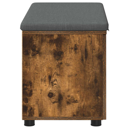 Flurbank mit Kissen mit Regal Geräucherte Eiche 80 x 38 x 46 cm