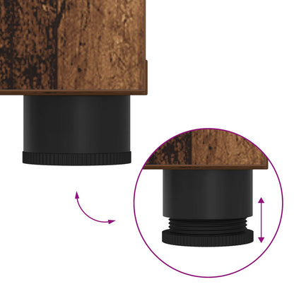 Flurbank mit Kissen mit Regal mit Tür Altholz 100 x 38 x 46 cm