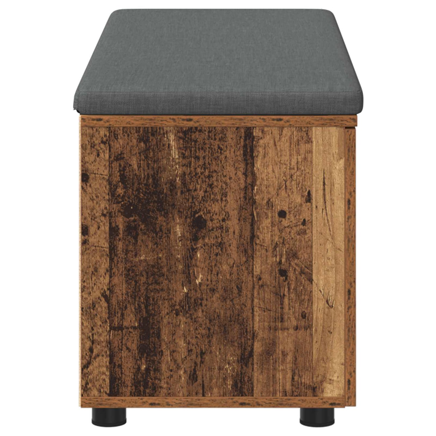 Flurbank mit Kissen mit Regal mit Tür Altholz 100 x 38 x 46 cm