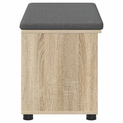 Flurbank mit Kissen mit Regal Sonoma-Eiche 80 x 38 x 46 cm