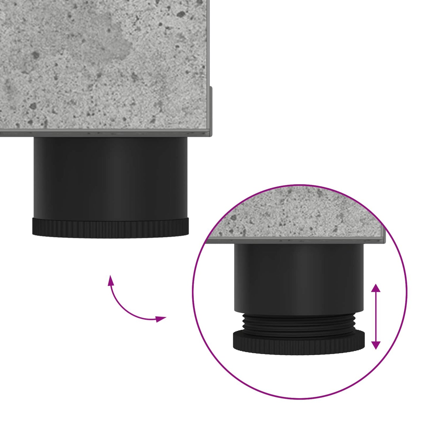 Flurbank mit Kissen mit Regal mit Tür Betongrau 80 x 38 x 46 cm