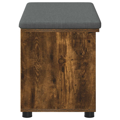 Flurbank mit Kissen mit Regal Geräucherte Eiche 80 x 38 x 46 cm