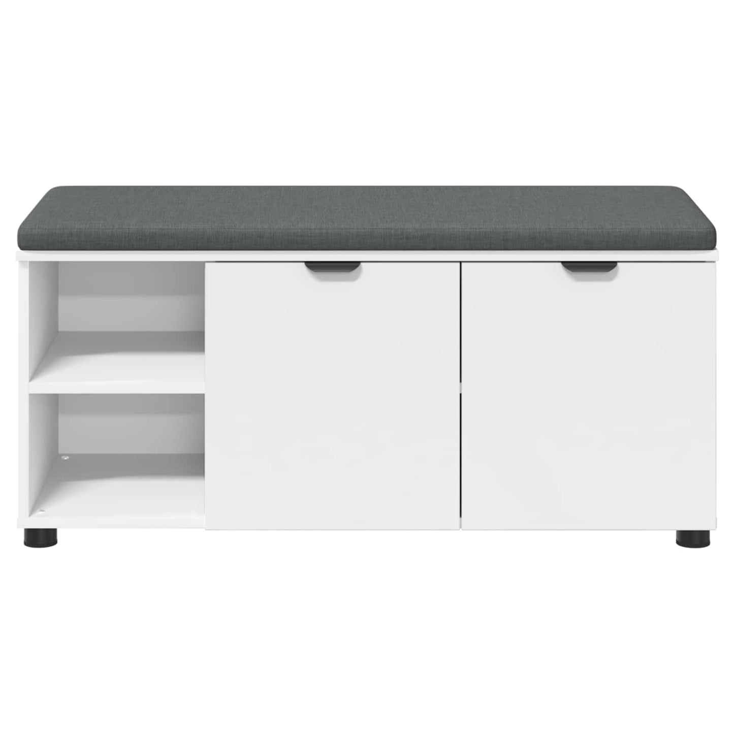 Flurbank mit Kissen mit Regal mit Tür Weiß 100 x 38 x 46 cm