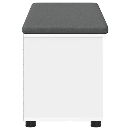 Flurbank mit Kissen mit Regal mit Tür Weiß 100 x 38 x 46 cm