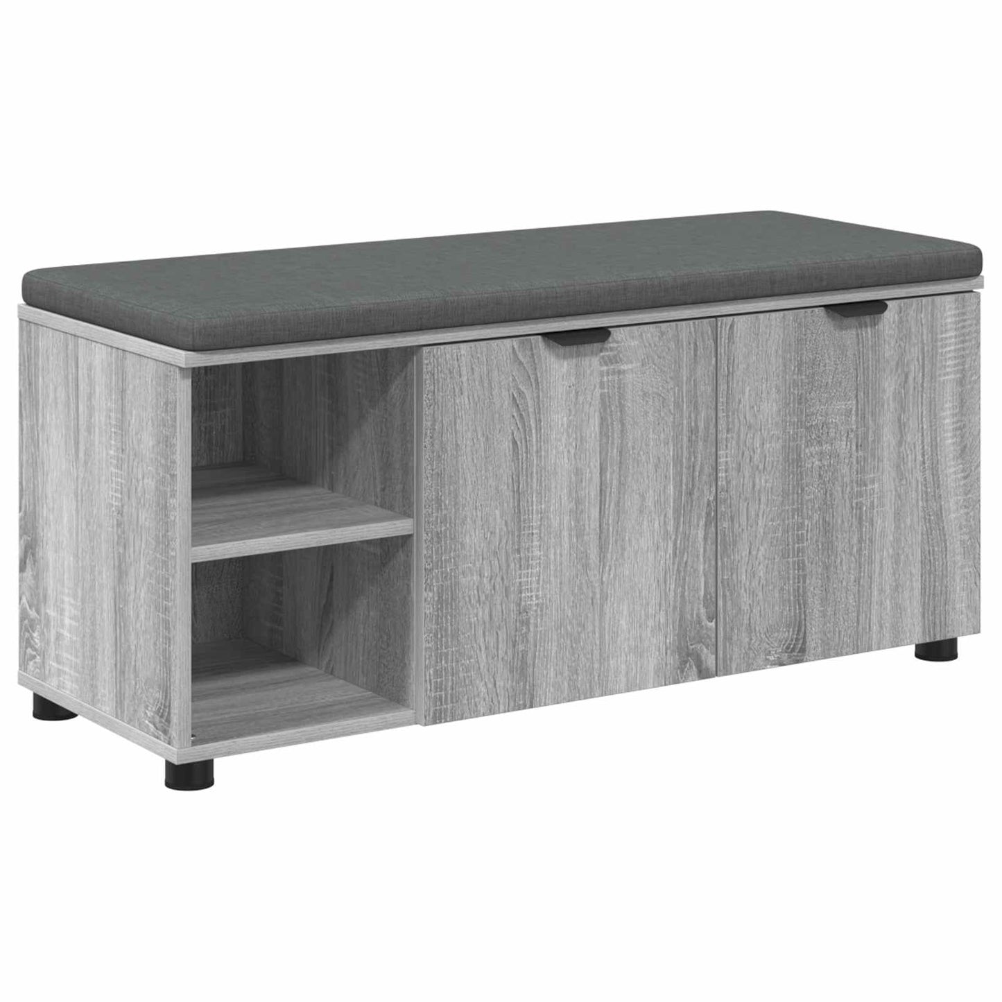 Flurbank mit Kissen mit Regal Graues Sonoma 100 x 38 x 46 cm