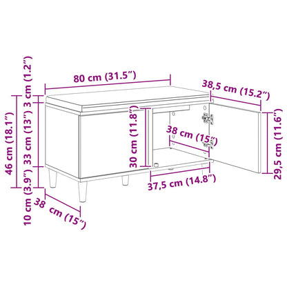 Flurbank mit Kissen mit Speicher Altholz 80 x 38 x 46 cm