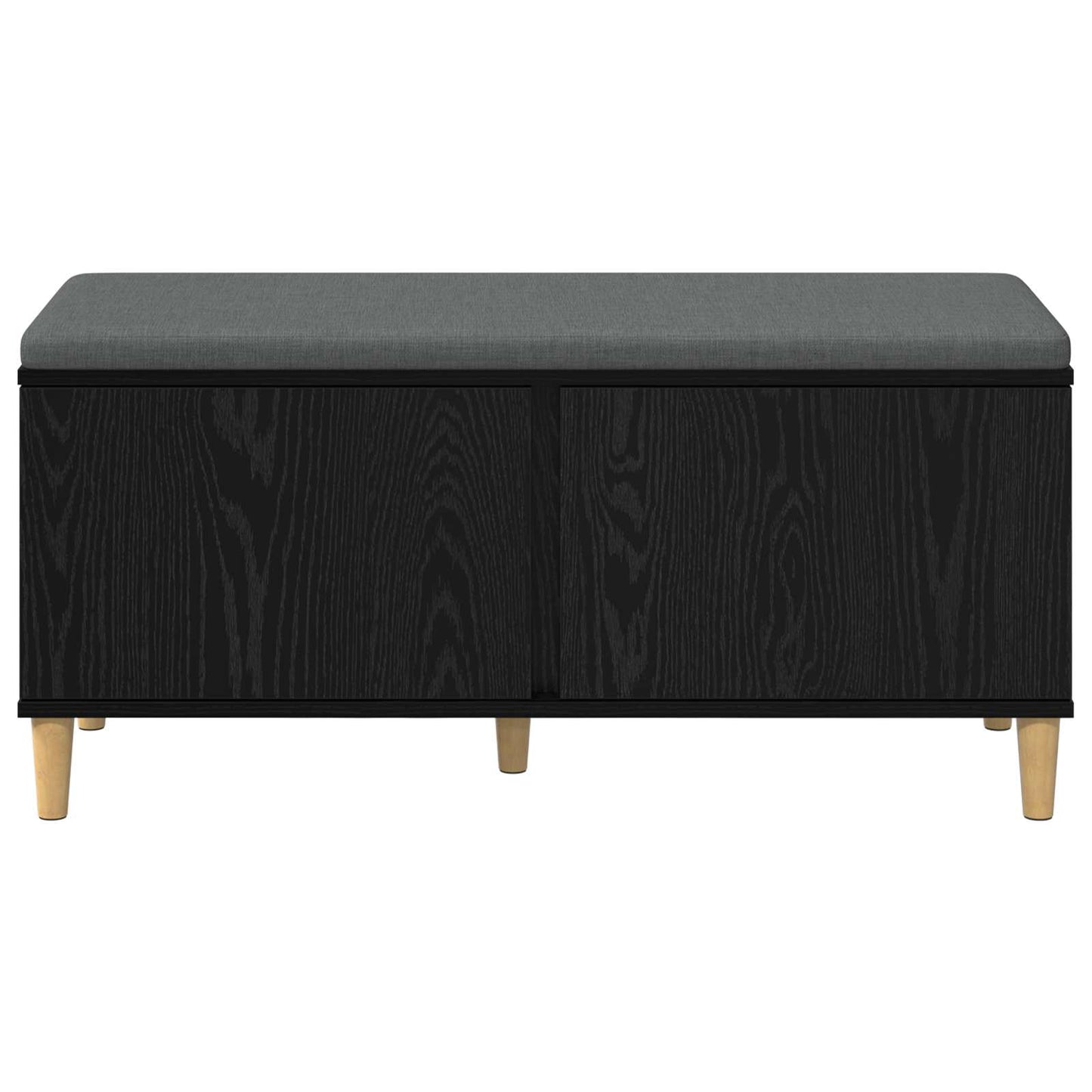 Flurbank mit Kissen mit Tür Schwarze Eiche 100 x 38 x 46 cm