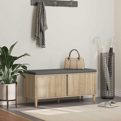 Flurbank mit Kissen mit Speicher Sonoma-Eiche 100 x 38 x 46 cm