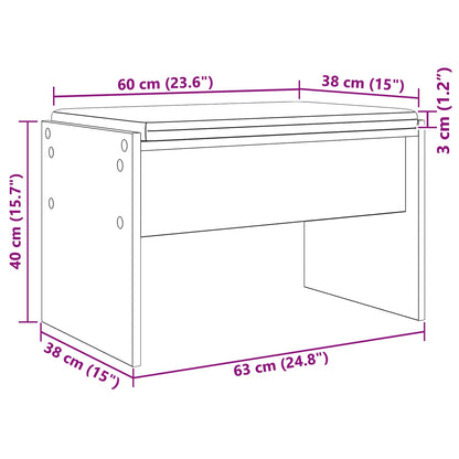 Flurbank mit Kissen Beton Grau 63 x 38 x 40 cm