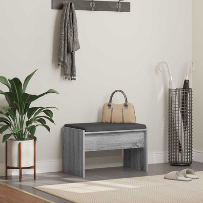 Flurbank mit Kissen Graues Sonoma 63 x 38 x 40 cm