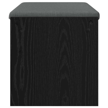 Flurbank mit Kissen Schwarz Eichen-Optik 83 x 38 x 40 cm