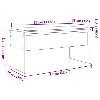Flurbank mit Kissen Graues Sonoma 83 x 38 x 40 cm