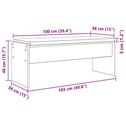 Flurbank mit Kissen Graues Sonoma 103 x 38 x 40 cm
