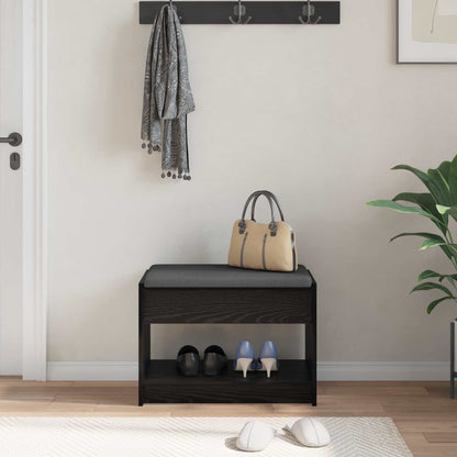 Flurbank mit Kissen mit Regal Schwarze Eiche 63 x 38 x 45 cm