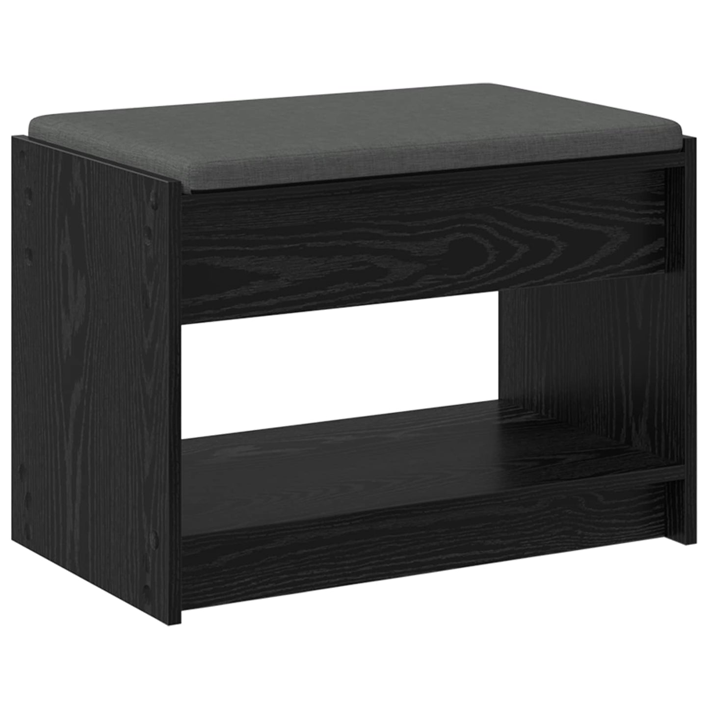 Flurbank mit Kissen mit Regal Schwarze Eiche 63 x 38 x 45 cm