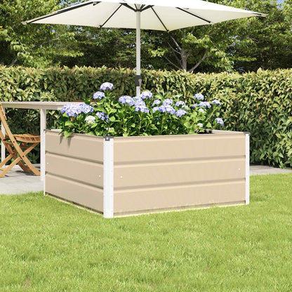 vidaXL Jardinière Ivoire 100 x 100 x 45 cm Acier