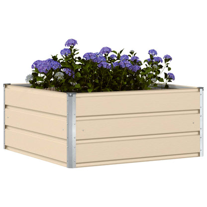vidaXL Jardinière Ivoire 100 x 100 x 45 cm Acier
