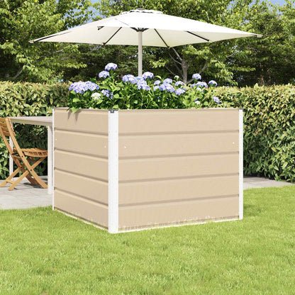 vidaXL Jardinière en acier ivoire 100 x 100 x 75 cm
