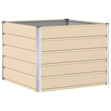 vidaXL Jardinière en acier ivoire 100 x 100 x 75 cm