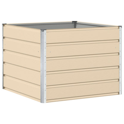 vidaXL Jardinière en acier ivoire 100 x 100 x 75 cm