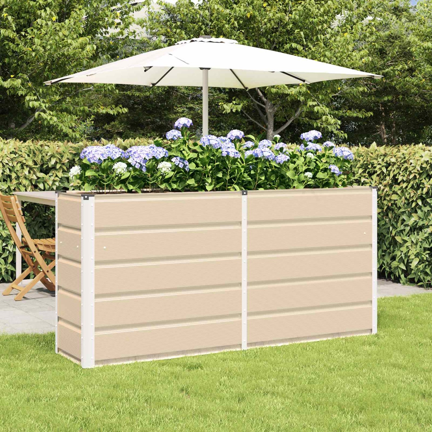 vidaXL Jardinière Ivoire 160 x 40 x 75 cm Acier