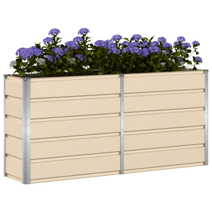 vidaXL Jardinière Ivoire 160 x 40 x 75 cm Acier