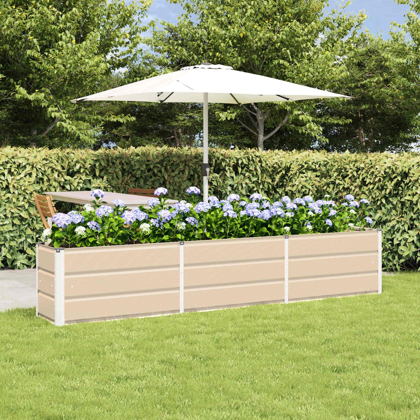 Pflanzkübel Elfenbein 240 x 40 x 45 cm Stahl