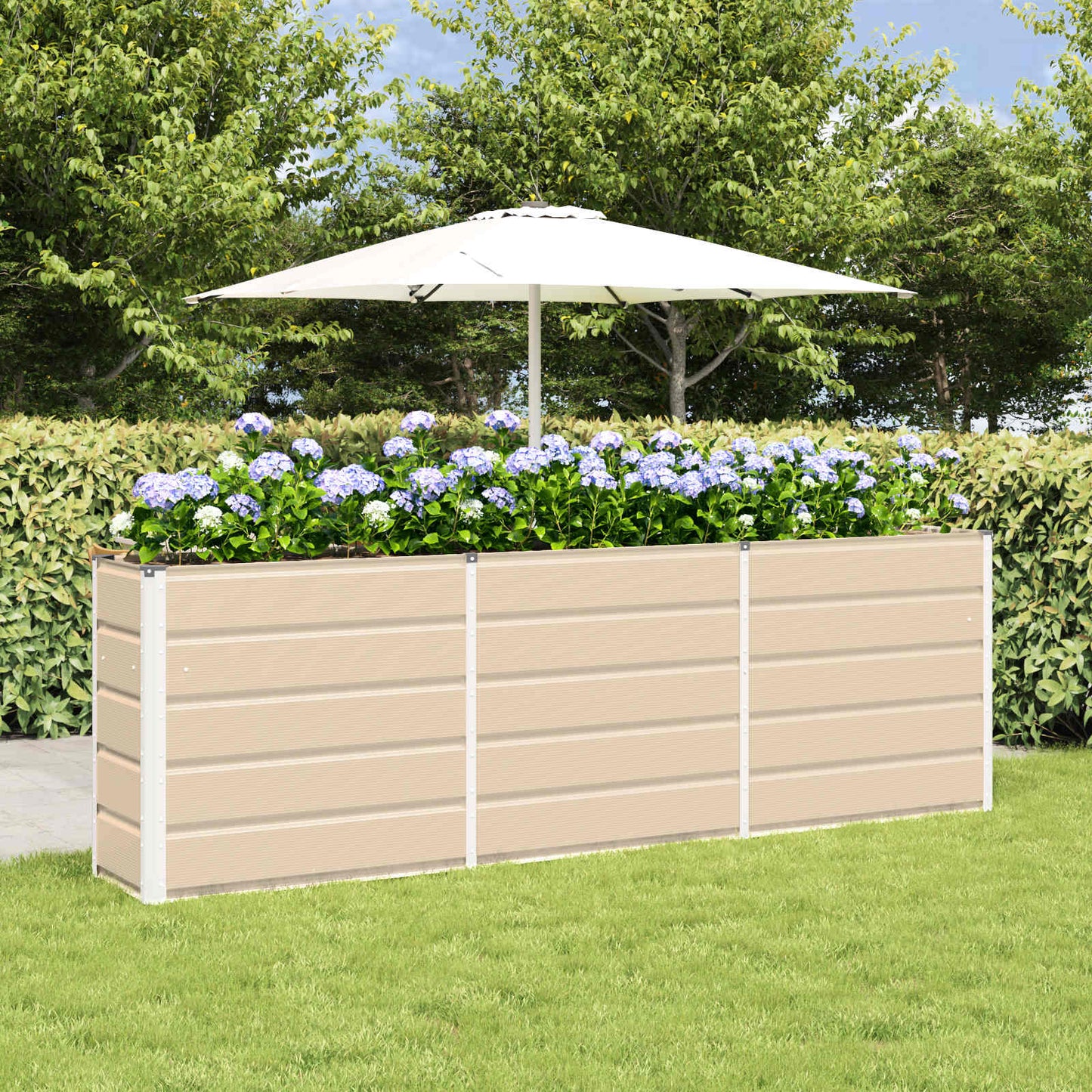 vidaXL Jardinière Ivoire 160 x 40 x 75 cm Acier