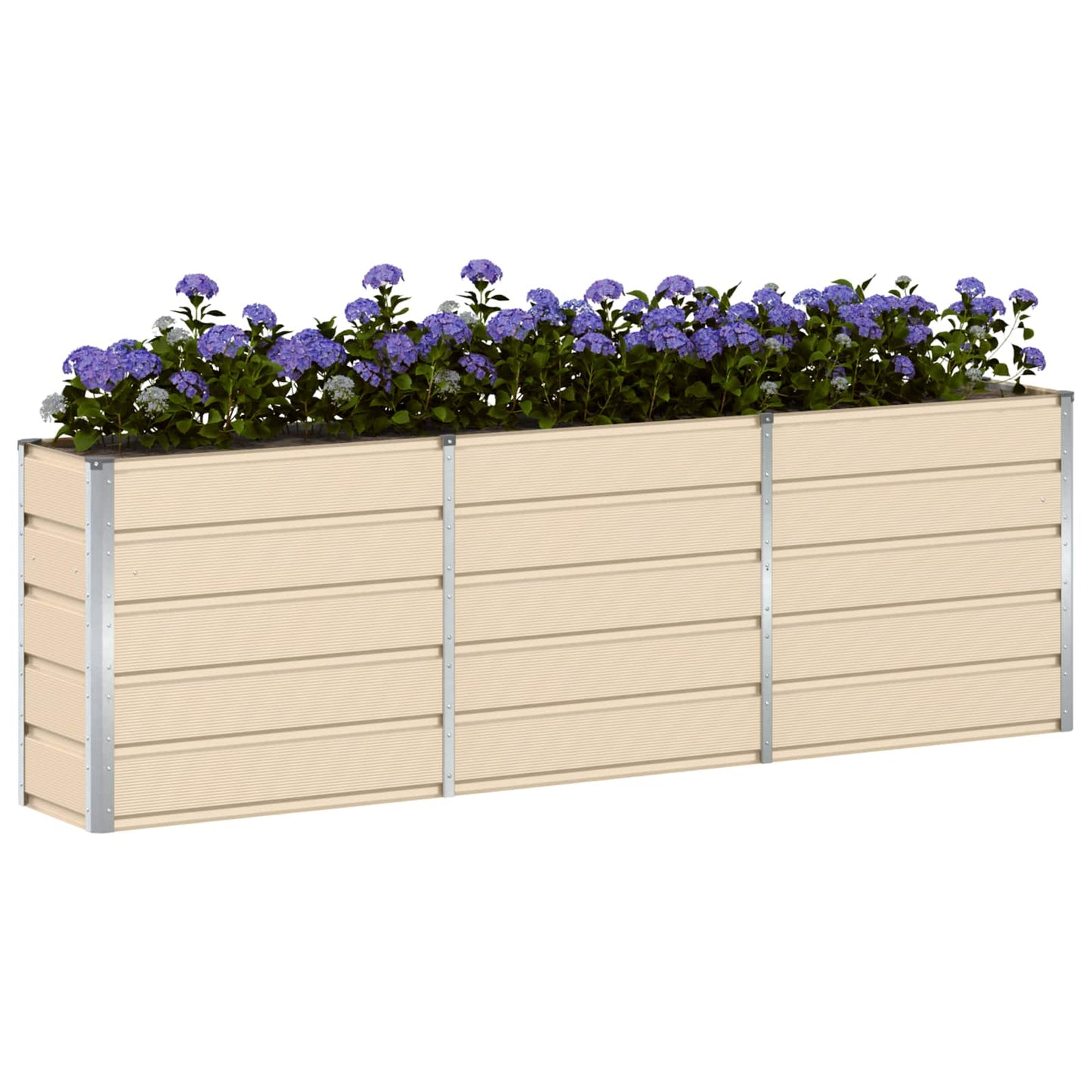 vidaXL Jardinière Ivoire 160 x 40 x 75 cm Acier