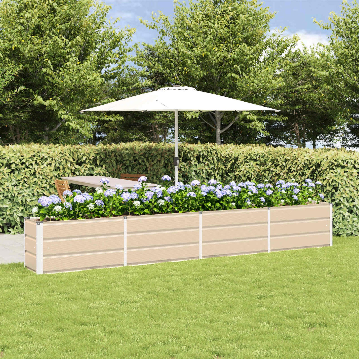 vidaXL Jardinière Ivoire 320 x 40 x 45 cm Acier