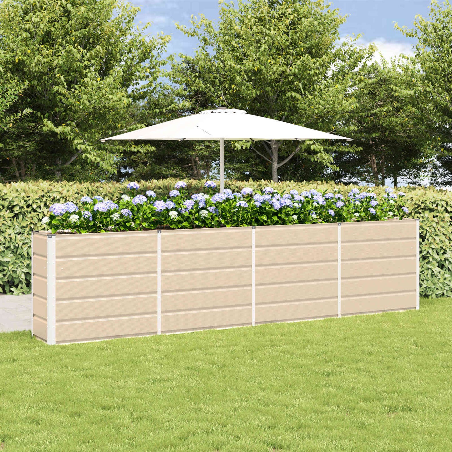 vidaXL Jardinière Ivoire 160 x 40 x 75 cm Acier