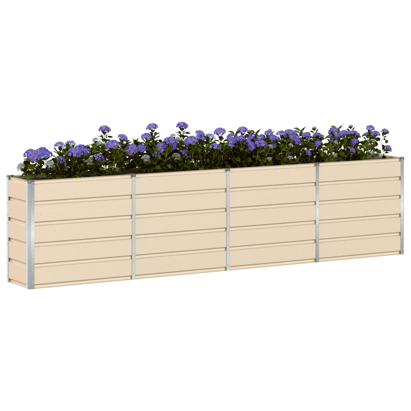 vidaXL Jardinière Ivoire 160 x 40 x 75 cm Acier