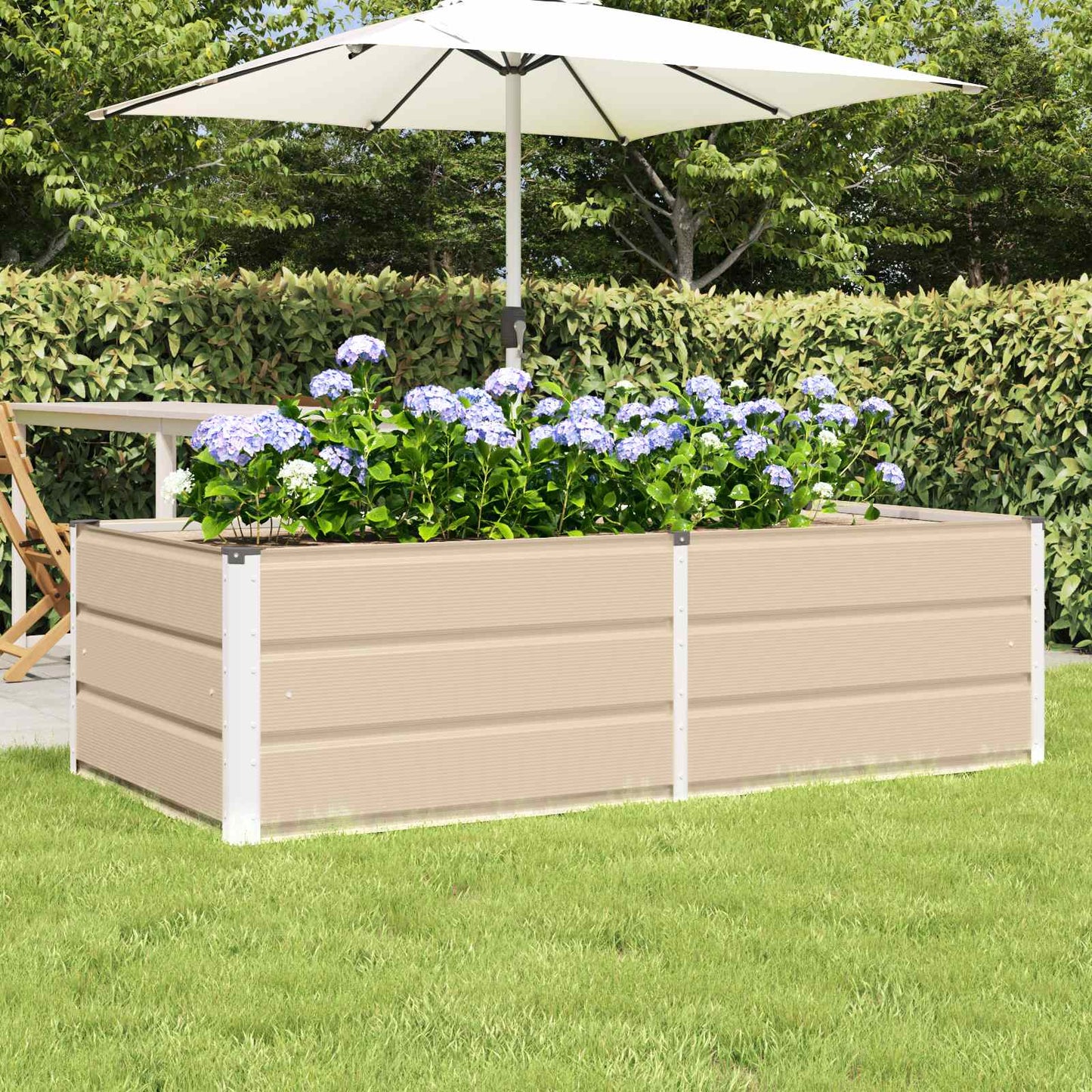 vidaXL Jardinière Ivoire 160 x 80 x 45 cm Acier
