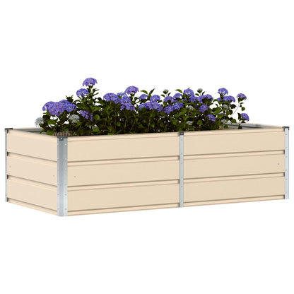 vidaXL Jardinière Ivoire 160 x 80 x 45 cm Acier