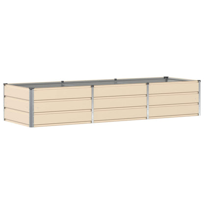 vidaXL Pflanzkübel Elfenbein 240 x 80 x 45 cm Stahl