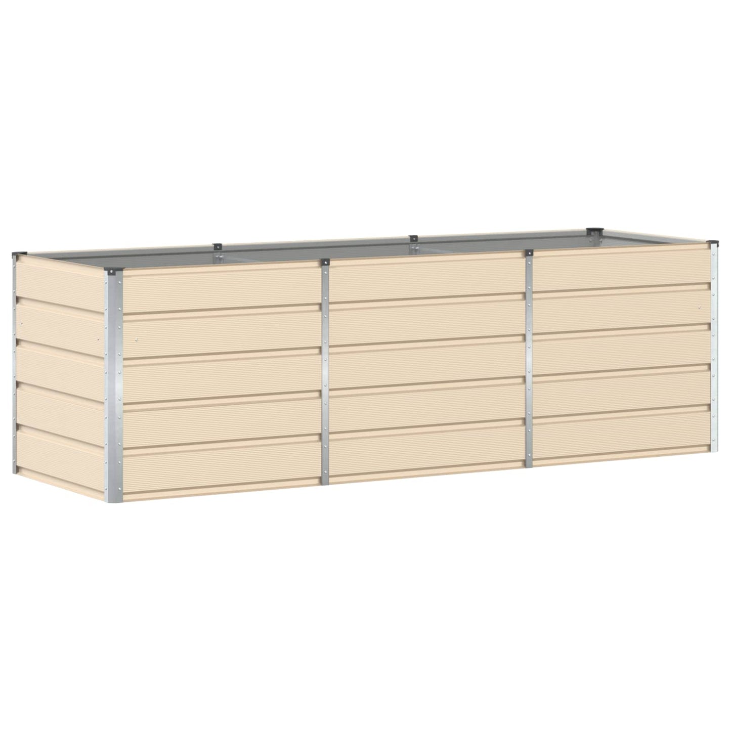 Pflanzkübel Elfenbein 240 x 80 x 75 cm Stahl