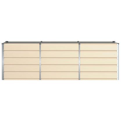 Pflanzkübel Elfenbein 240 x 80 x 75 cm Stahl