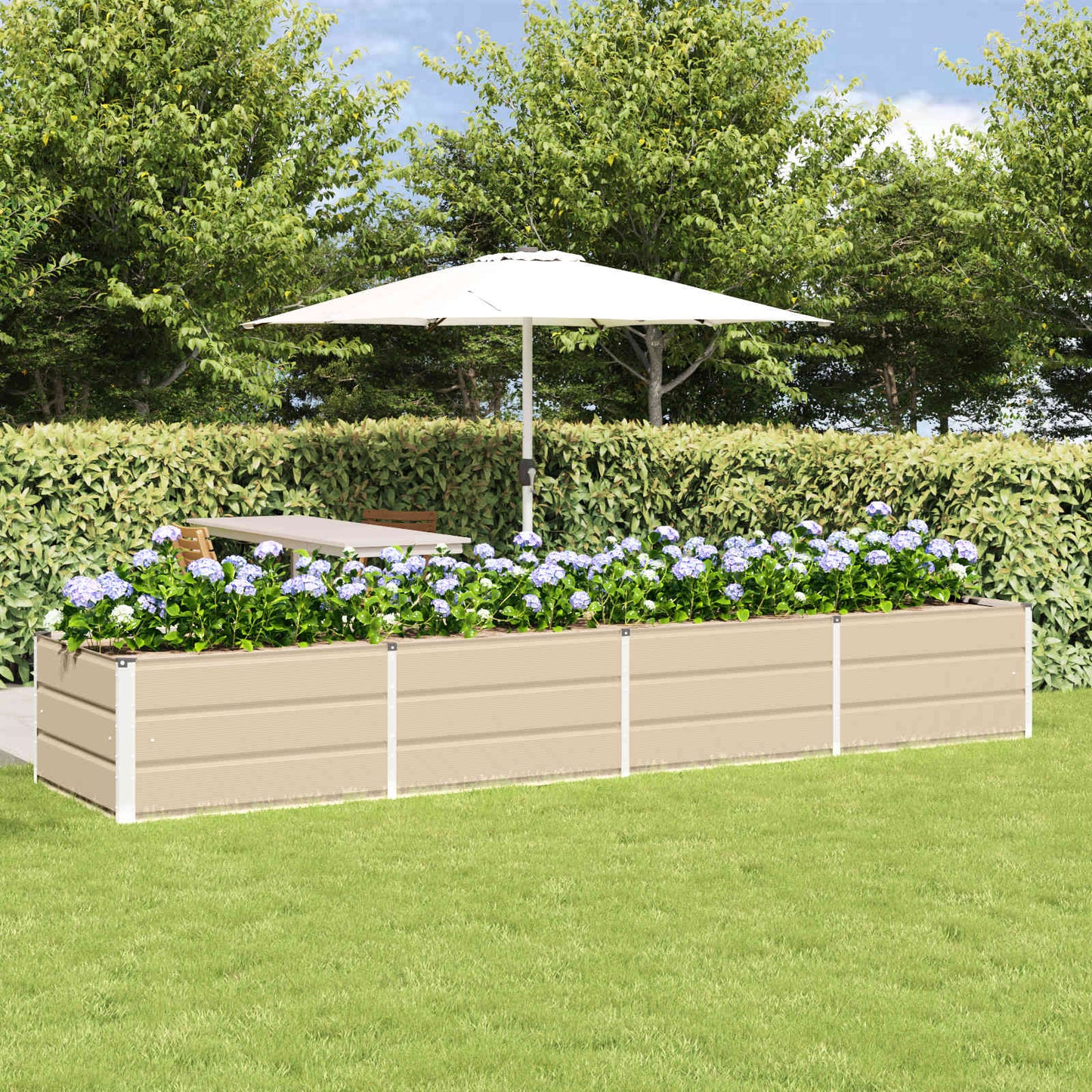vidaXL Jardinière Ivoire 320 x 80 x 45 cm Acier