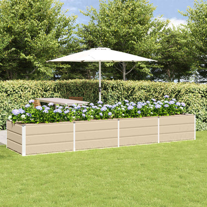 vidaXL Jardinière Ivoire 320 x 80 x 45 cm Acier