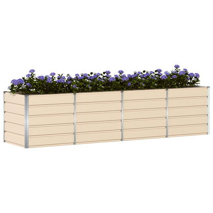 vidaXL Pflanzkübel Elfenbein 240 x 80 x 75 cm Stahl