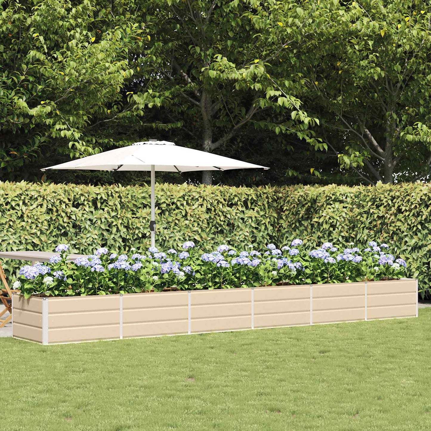 vidaXL Jardinière Ivoire 480 x 80 x 45 cm Acier