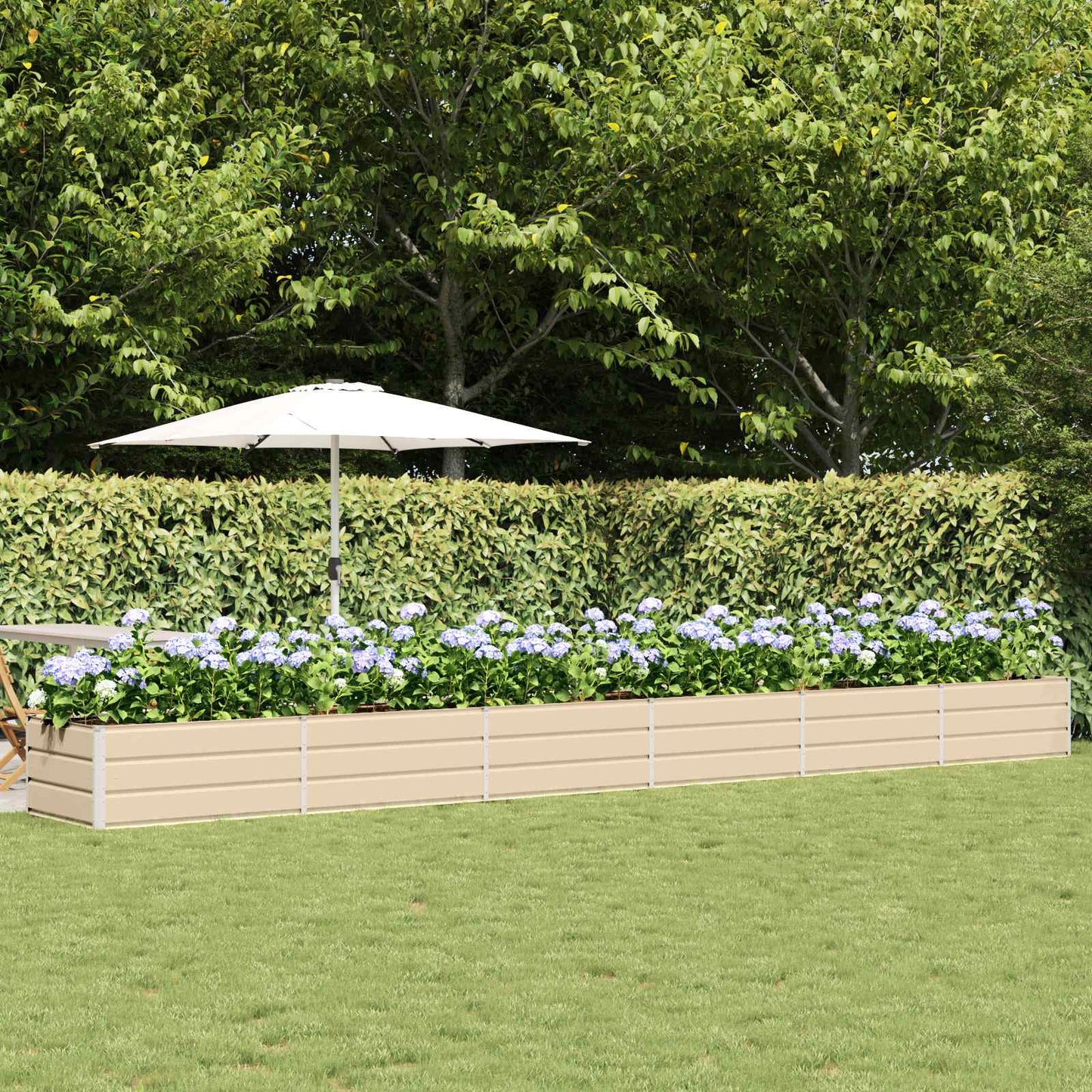 Pflanzkübel Elfenbein 600 x 80 x 45 cm Stahl