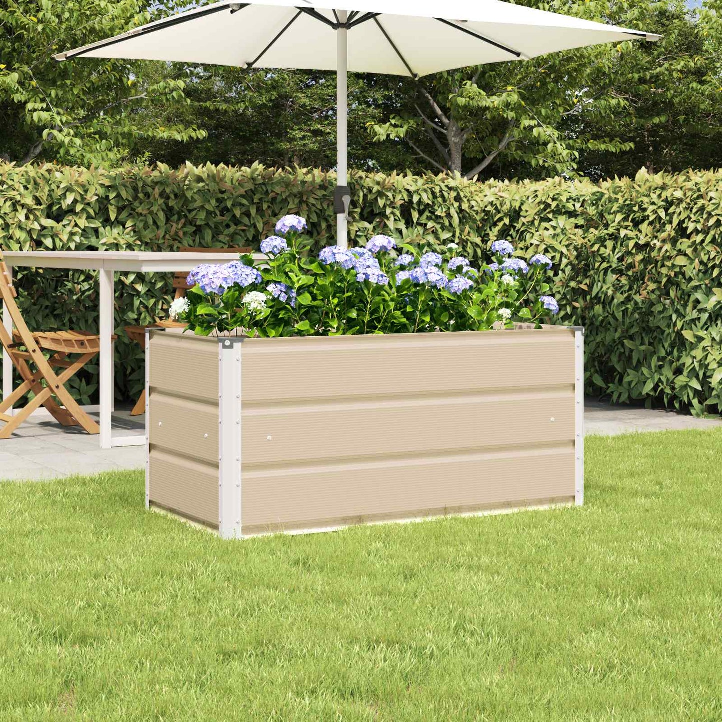 vidaXL Jardinière Ivoire 100 x 50 x 45 cm Acier galvanisé